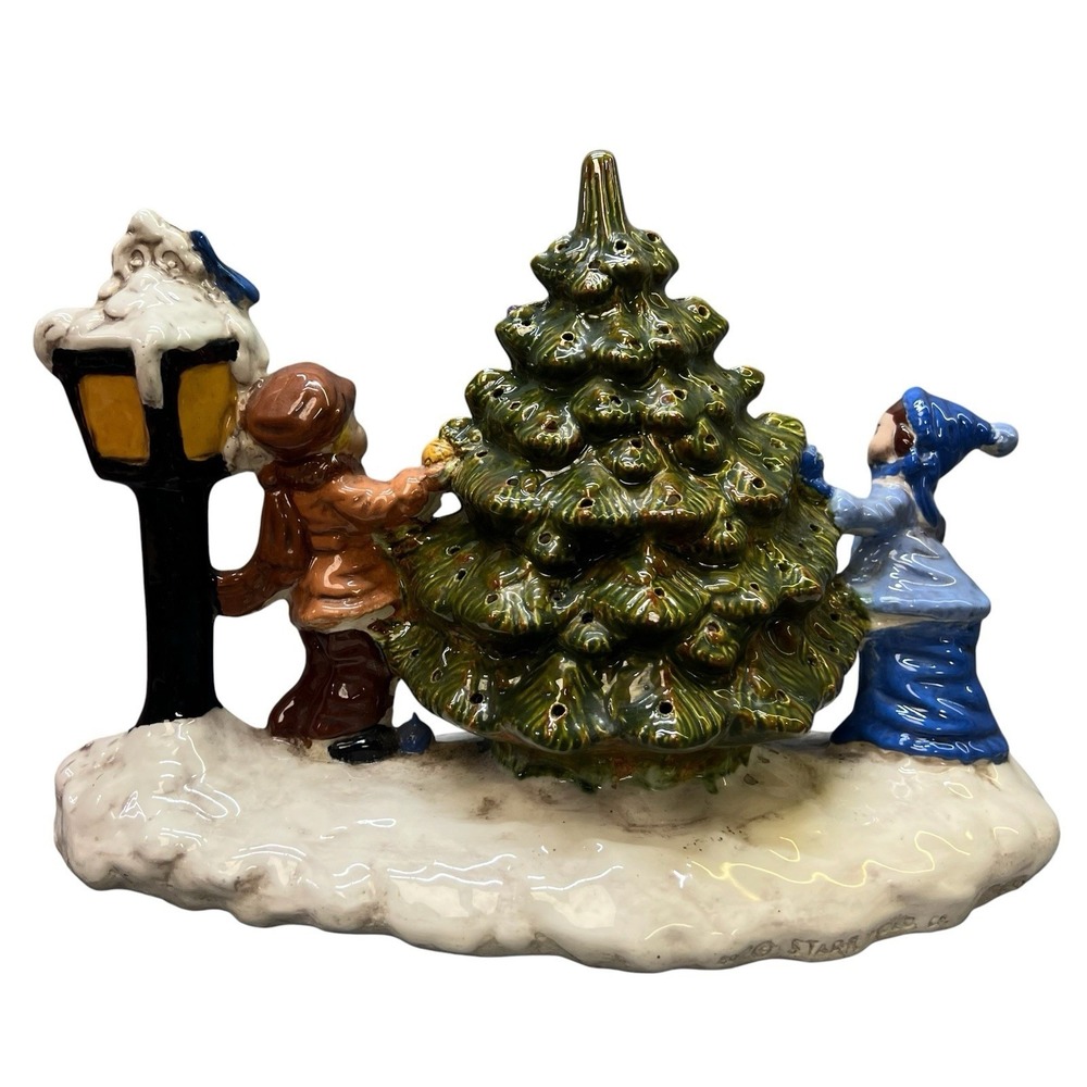 Vintage Starr Mold Ceramic Christmas Tree Kids Decorating Light Up Figurine 14x9 - Picture 6 of 10
